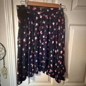 Torrid Navy Floral Super Soft Knit Skirt